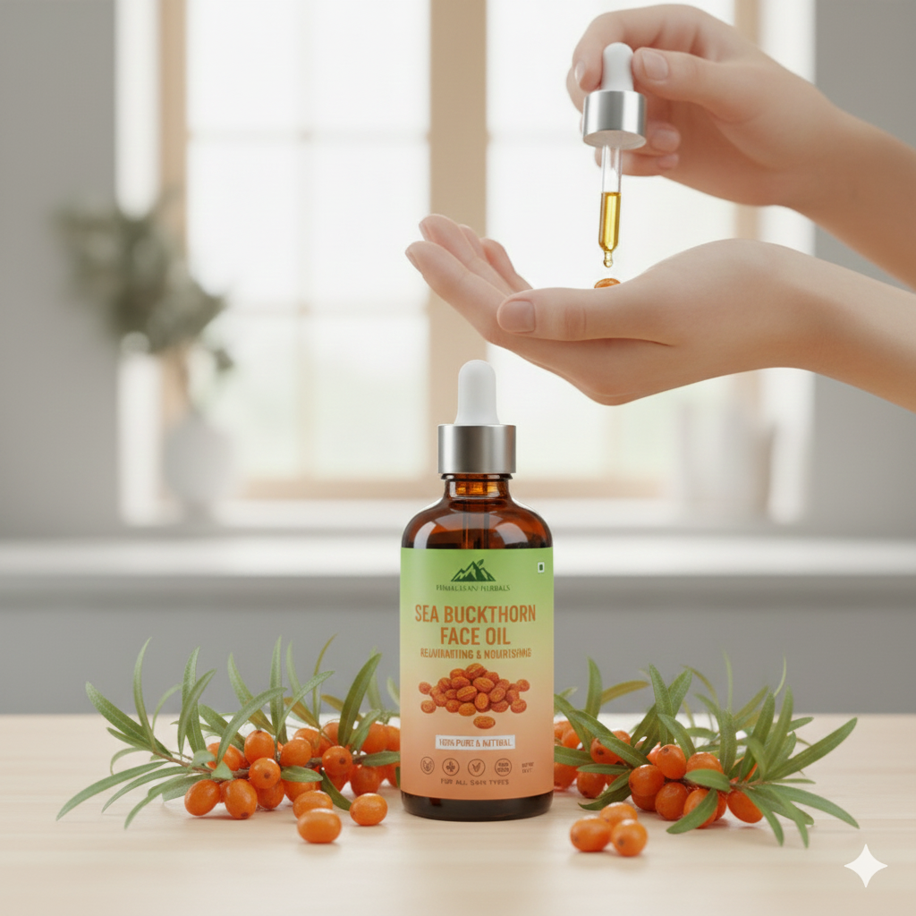 Sea Buckthorn Oil: A powerhouse of Omegas (3, 5, 6, 7, 9) and Vitamin C. Fights both anti-aging and acne.