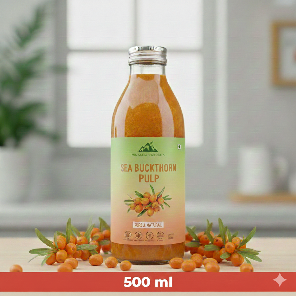 Himalayan Gold Pulp 500ml Pure Sea Buckthorn Juice. Packed with Vitamin C & Omegas. For 60 Days 60 Glasses